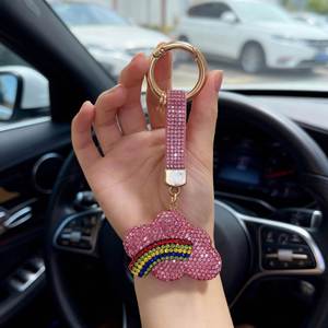 Bulk Luxury Bling Crystal Rhinestone <b>Rainbow</b> Cloud Bag CHarm Keychain Wholesale Cute Glitter Crystal Pendant Key Chains Gifts - Product Image 6