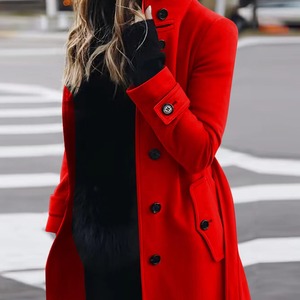 Nouvelle Collection Automne/Hiver 2023 – Manteau Slim en <span class=keywords><strong>Laine</strong></span> et Mélanges à Col Montant pour Femme – Vêtement d'extérieur - Product Image 2