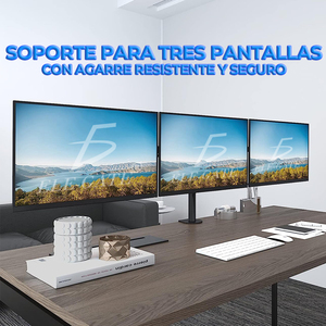 Soporte para tres monitores para pantallas de 32 pulgadas, ergonomía mejorada, espacio de trabajo organizado - Product Image 4