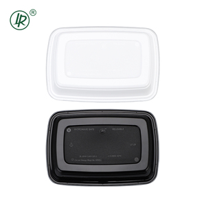 Đen trắng hình chữ nhật bữa ăn chuẩn bị hộp đựng thức ăn nhựa dùng một lần bao bì thực phẩm takeout <span class=keywords><strong>container</strong></span> Bắc Mỹ - Product Image 6