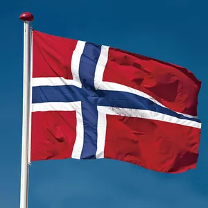 Norway 3x5 футов двухсторонний норвежский флаг для наружного использования 210D полиэстер Национальный Баннер с прочным холщовым заголовком и люверсами