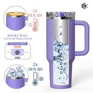 Vaso Térmico de Acero Inoxidable de 40 oz con Asa, Taza para Café Caliente con Logotipo Personalizable, Termo Portátil - Product Image 2