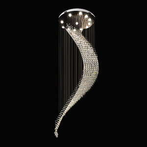 Moderne Escalier En Colimaçon Lustre K9 Cristal Hôtel Lobby Pendentif Lampe <span class=keywords><strong>Café</strong></span> Restaurant Atmosphère Décoration Éclairage - Product Image 2