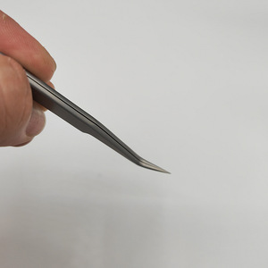 Pinces à épiler, en acier inoxydable, pinces courbées de haute précision pour extensions de cils, parfaites pour les techniciennes en cils. - Product Image 4