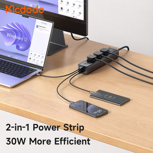 Multiprise de bureau Mcdodo 060 30W GaN, distribution multi-ports 6 en 1, 2 USB-C + USB + 3 prises AC, protection contre la surcharge OTP, PD3.0 <span class=keywords><strong>PPS</strong></span> QC4.0 SCP - Product Image 3