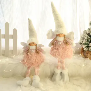 欧式圣诞装饰工艺品，家居装饰北欧长毛绒翅膀圣诞天使女孩娃娃