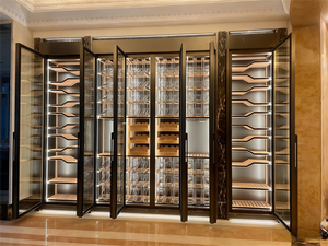 Oturma odası ve yemek için yüksek kaliteli Modern paslanmaz çelik şarap dolabı - Product Image 3