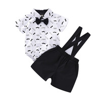 Annshine Fashion Western Baby Boy Gentleman Triangle Romper Set Zomer Nieuwe formele kleding voor jongens Kinderkleding