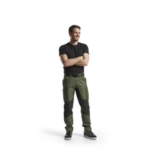 BLAKLADER - 145918454699C56 Pantalones de servicio con elástico Verde militar/Negro-EAN 7330509497920 PANTALONES DE TRABAJO DE CARGA - Product Image 3
