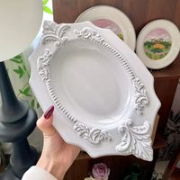 Zwarte Scandinavische stijl onderglazuur keramiek bloemenplantpatroon koffieschotel dessertbord fruitbord schaal