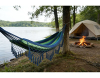 Hamac à franges d'extérieur anti-basculement en toile épaisse style princesse pour camping