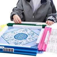Support de rangement portable en bois massif pour tuiles de Mahjong et dominos, accessoire de table de jeu
