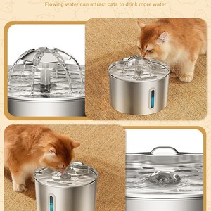 JiaBei Dispensador de Agua para Mascotas de Acero Inoxidable de 2.2L, Circulación Automática de Agua, Gran Capacidad, Bebedero para Perros y Gatos - Product Image 1