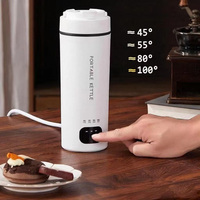 Hervidor Eléctrico Portátil USB de 500 ml para Oficina y Viajes, Mini Hervidor con Control Digital de Temperatura, Acero Inoxidable, Uso Doméstico K001