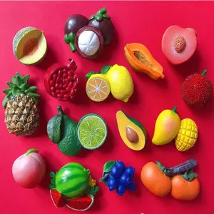 Imanes de nevera de frutas para niños y bebés, imanes de nevera de frutas de resina 3D, imán de nevera creativo