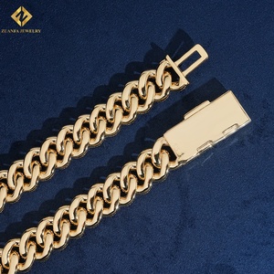 Custom 13mm <b>Iced</b> <b>Out</b> Emerald Cut S925 Silver Moissanite Cuban Link <b>Chain</b> Gold Plated Hip Hop Men's Necklace Diamond Jewelry - Product Image 2