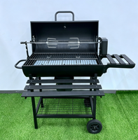 Grand barbecue à charbon automatique avec rôtissoire électrique, style américain, pour camping en extérieur, fumoir et rôtissoire pour barbecue à domicile