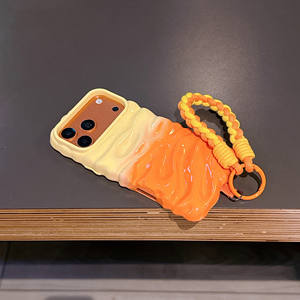 Suitable for iPhone 16 Pro Max case, high-end 3D personalized color-blocking pleated large window shockproof phone case - Product Image 4