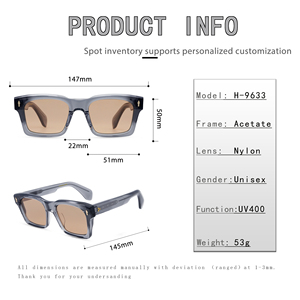 Gafas de sol rectangulares con montura completa, montura negra, lentes naranjas degradados, 100% protección UV, protección solar unisex para adultos - Product Image 5