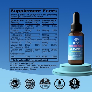 อาหารเสริมแมกนีเซียมคอมเพล็กซ์สำหรับเด็ก ยอดขายดี ผลิตแบบ OEM ODM แมกนีเซียมไกลซิเนตชนิดหยด พร้อมแอล-ธีอะนีน โอเมก้า-3 วิตามินบี6 ดี3 - Product Image 4