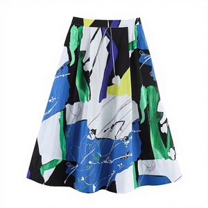 PB&ZA Jupe midi décontractée pour femme, nouvelle collection été 2026, en tissu teint antistatique, taille naturelle, avec fermeture éclair - Product Image 2
