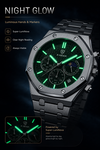 Orologio da uomo al quarzo di lusso alla moda, cinturino in acciaio inossidabile, calendario impermeabile, luce notturna, <span class=keywords><strong>timer</strong></span>, orologio da uomo - Product Image 2