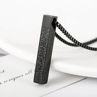 Collier sans ternissement pour hommes Ayatul Kursi collier à barre verticale calligraphie musulmane pendentif islamique arabe 3D collier à barre