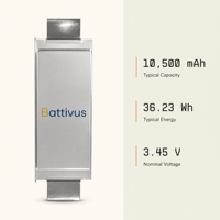 Battivus SA88 10500mAh 3.45V Lithium Ion Pouch Cell 358Wh/kg 790Wh/L 10C 105A 157.5A Baterai Pengisian Cepat untuk Drone Robot