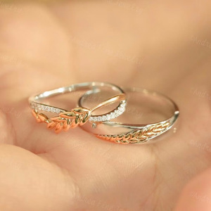 Anillo con Diseño de Planta de Andrea Fine Jewelry, con Circonita Cúbica en Pavé, Anillo de Moda Unisex, Regalo - Product Image 5