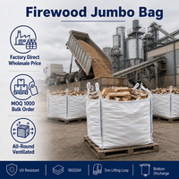 Sac de bois de chauffage grand format 1000 kg pour stockage de bois, sac FIBC ventilé, robuste, traité anti-UV, réutilisable, Saco De Lena