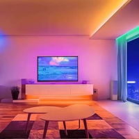Lumière LED colorée à effet de poursuite, lumière à flux avec lumière arc-en-ciel RVB, lanterne à effet de course, barre LED d'ambiance, lumière à flux extérieure avec barre