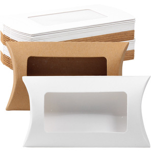 Bán buôn eco-friendlt Nâu Giấy Thủ Công bé hoặc trẻ em vớ Giấy hộp gối với cửa sổ PVC - Product Image 3