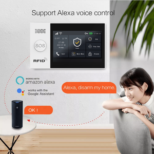Cập Nhật UI 5 ngôn ngữ của nhãn hiệu tuya wifi màn hình cảm ứng Alexa thông minh kiểm soát hệ thống báo động an ninh không dây alarma de Casa - Product Image 2