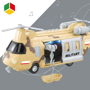 QS Toy Kid Music 1 16 Militärische Trägheit fliegende Adler Transport Flugzeug Spielzeug Kampf Flugzeug Hubschrauber Kunststoff Reibung Flugzeug Spielzeug