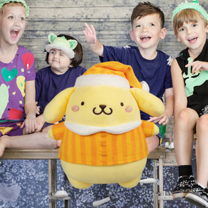 Peluche Pompompurin da 8 Pollici per Hello Kitty Friends - Materiale in Poliestere - Prodotto Ufficiale Sanrio - Product Image 3
