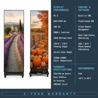 Écran publicitaire LED double face Vishow5.0 P2.5 pour intérieur, résolution 640*1920, sur pied, haute définition, garantie 2 ans