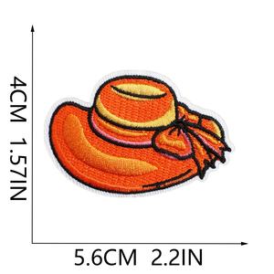 <strong>Orange</strong> Cartoon Embroidered <strong>Patch</strong> Set Iron-On Applique for Kids DIY Clothing Bags Crafts Summer Accessories-Made Chenille Fabric - Product Image 2