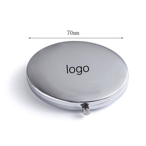 New Style Round Shape Metal Custom Logo <b>Double</b> <b>Side</b> Cosmetic <b>Mirror</b> - Product Image 2