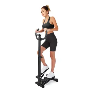 Gymbopro mini máquina de passo para exercício, máquina esportiva de passo com monitor lcd e barra de manuseio, mini máquina de exercício