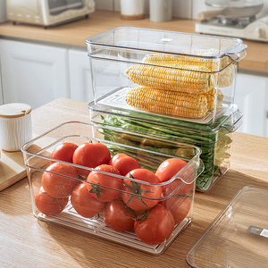 4pcs Transparent cabinet drawer pantry kitchen plastic egg food storage box container ref fridge refrigerator organizer bins set