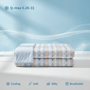 Couette rafraîchissante en mousseline imprimée double face pour l'été, idéale pour la maison et l'hôtel, en mélange premium de nylon et élasthanne, garnissage 100 g/m², douce pour la peau, design moderne - Product Image 2