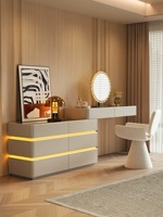 2026 Neuer Italienischer Moderner Eichenholz Minimalistischer Luxus Klappbarer Schminktisch Hochwertige Schlafzimmer Bettende-Kommode