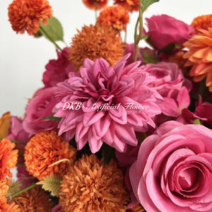 Boules de fleurs artificielles réalistes en soie DKB, centres de table pour mariage, décorations de table, faites à la main, blanc, rose, rouge - Product Image 5