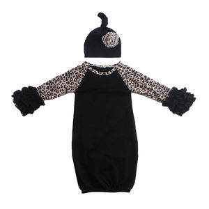 <span class=keywords><strong>Personalizado</strong></span> Sublimación Bebé Ruffle Raglan Vestido Leopardo Impreso Algodón Manga Larga Raglan Bebé Ruffle Icing Vestidos - Product Image 1