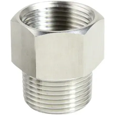 stainless steel brass 1/2 " male pipe to 1" female thread reducer straight adapter BSP NPT thread hydraulic hose adapter