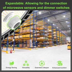 Stock local aux États-Unis : Éclairage UFO pour garage et terrain de badminton, éclairage industriel, éclairage pour entrepôt, projecteurs UFO haute baie - Product Image 3