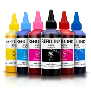 Ocbestjet 100ML/şişe yüksek kaliteli kuşe kağıt Pigment mürekkep için Epson TX8000 XP600 DX5 DX6 DX7 yazıcı