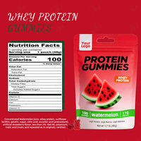 Gummies Protein tinggi semangka Label pribadi dengan isolasi Protein Whey bahan bakar otot 17g