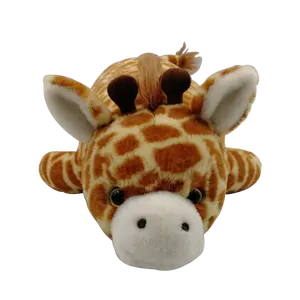 Personnalisé en gros 17 pouces visqueux laydown girafe en peluche jouet