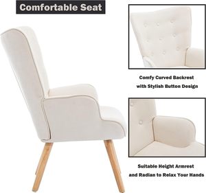 New Design Accent Solid Color Fabric Living Room Wood Legs Sofa <strong>Chair</strong> <strong>Arm</strong> <strong>Chair</strong> With High <strong>Wing</strong> <strong>Back</strong> - Product Image 2
